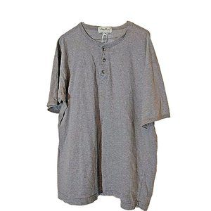 Eddie Bauer Mens T Shirt Size Large Gray Cotton Three Button Front Short…